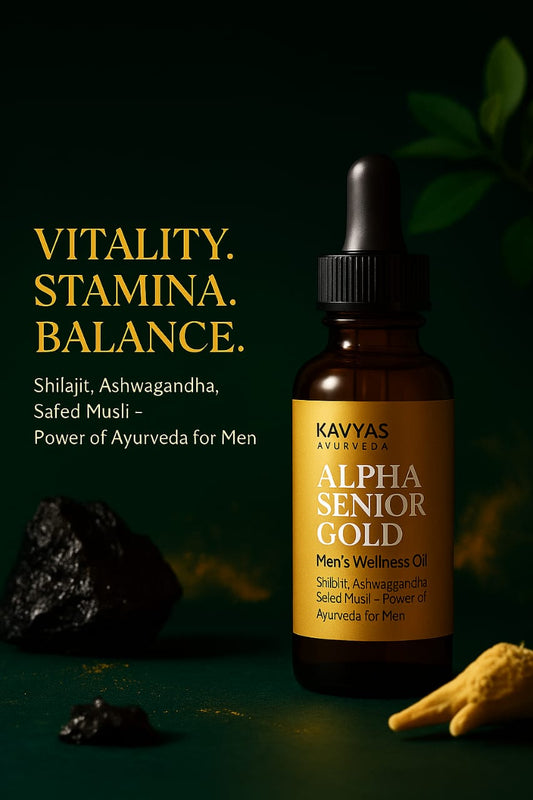 Alpha Men Wellness Gold Oil – Ayurvedic Stamina & Performance Booster for Men (30ml)