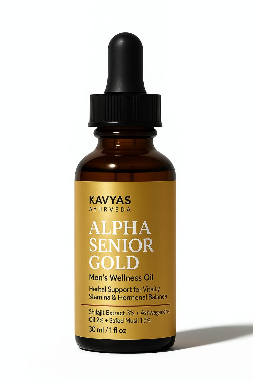 Alpha Men Wellness Gold Oil – Ayurvedic Stamina & Performance Booster for Men (30ml)