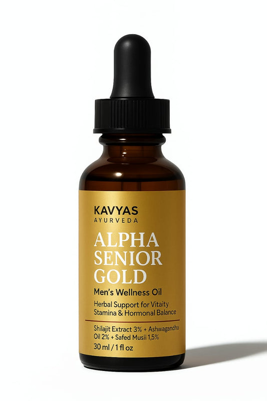 Alpha Men Wellness Gold Oil – Ayurvedic Stamina & Performance Booster for Men (30ml)