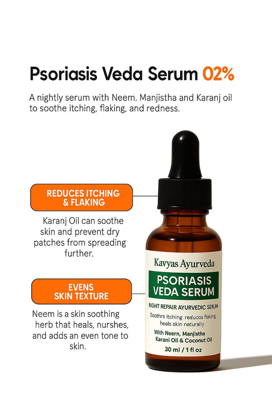 Psorisics Complete Care Combo – Serum, Cream, Capsule & Powder for Psoriasis Relief | Kavyas Ayurveda