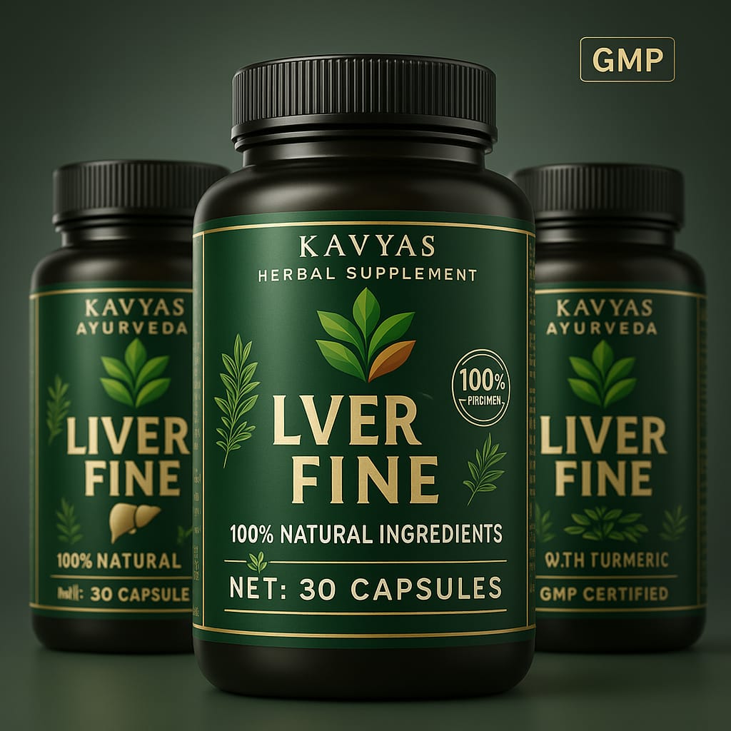 Liver Fine Capsules by Kavyas Ayurveda – Ayurvedic Liver Detox & Support Formula (30 Capsules)