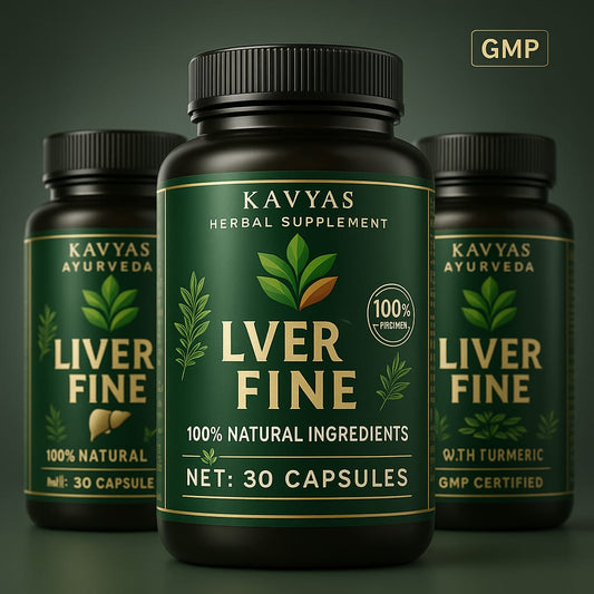 Liver Fine Capsules by Kavyas Ayurveda – Ayurvedic Liver Detox & Support Formula (30 Capsules)
